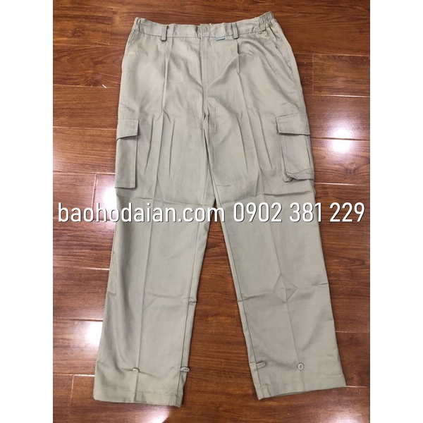 Quần áo bảo hộ lao động ghi phối xanh dương túi hộp DA14