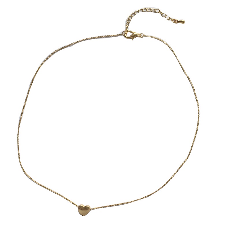 Dây chuyền 191168 bằng kim loại dạng chuỗi xích hình trái tim phong cách hiphop đường phố cho học sinh