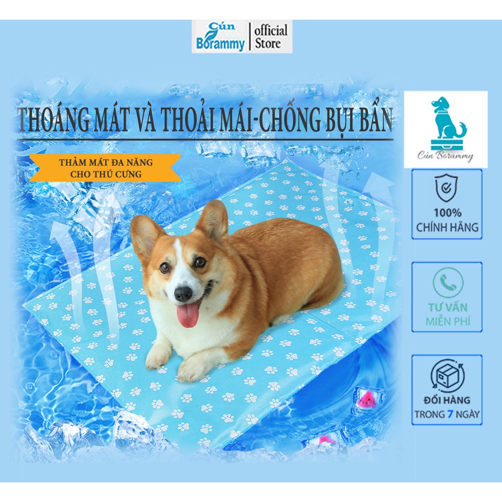 Thảm mát cho thú cưng – Đệm gel lạnh chống nóng cho chó mèo chống bụi bẩn
