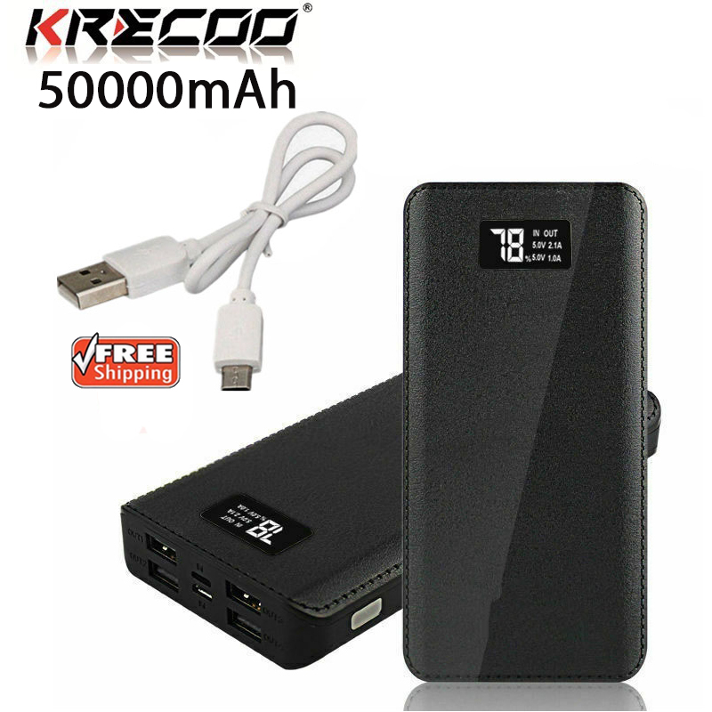 Sạc Dự Phòng Krecoo Thiết Kế Hiển Thị Đèn Led 30000mah Tiện Dụng