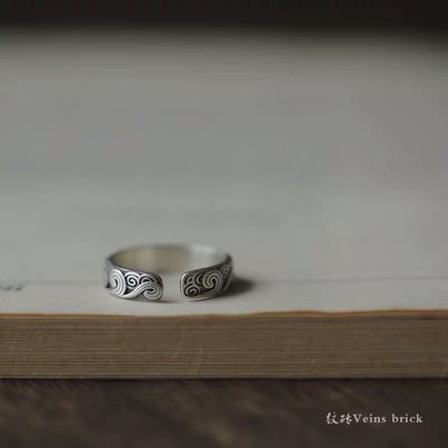 Nhẫn Nam Hình Vân Mây Cloudy Ring Merin Accessories Thời Trang Basic Màu Bạc Đẹp Cao Cấp - Nhẫn Nam Thép Titan Không Gỉ