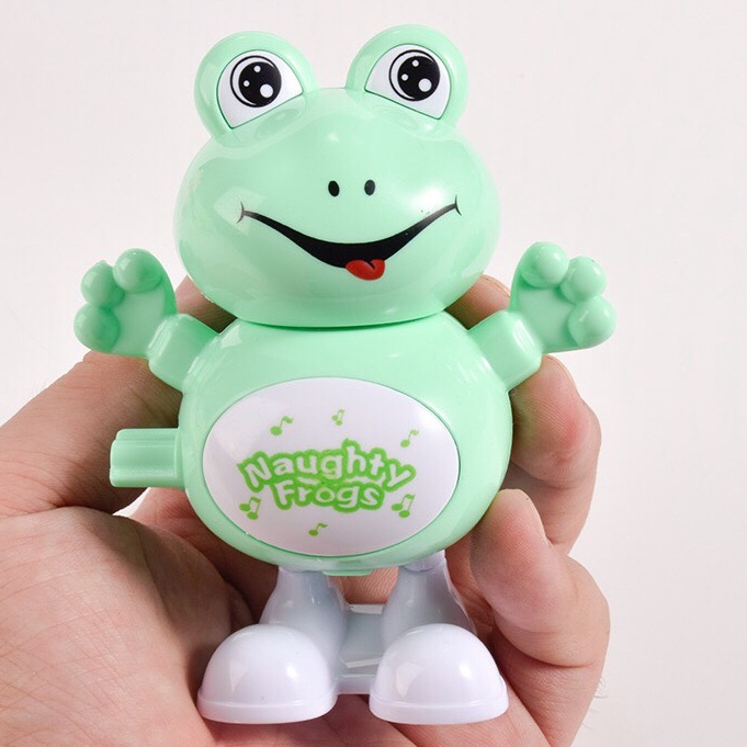 Đồ Chơi Cho Bé💗FREESHIP💗 Đồ Chơi Trẻ Em Ếch Con Chạy Cót Nhún Nhảy , Đầu Có Thể Xoay 360 Độ, Kích Thích Vận Động Cho Bé