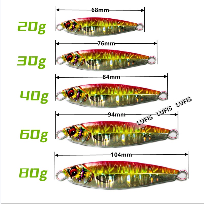 1 Mồi Câu Cá 3D Jig 20g / 30g / 40g / 60g / 80g
