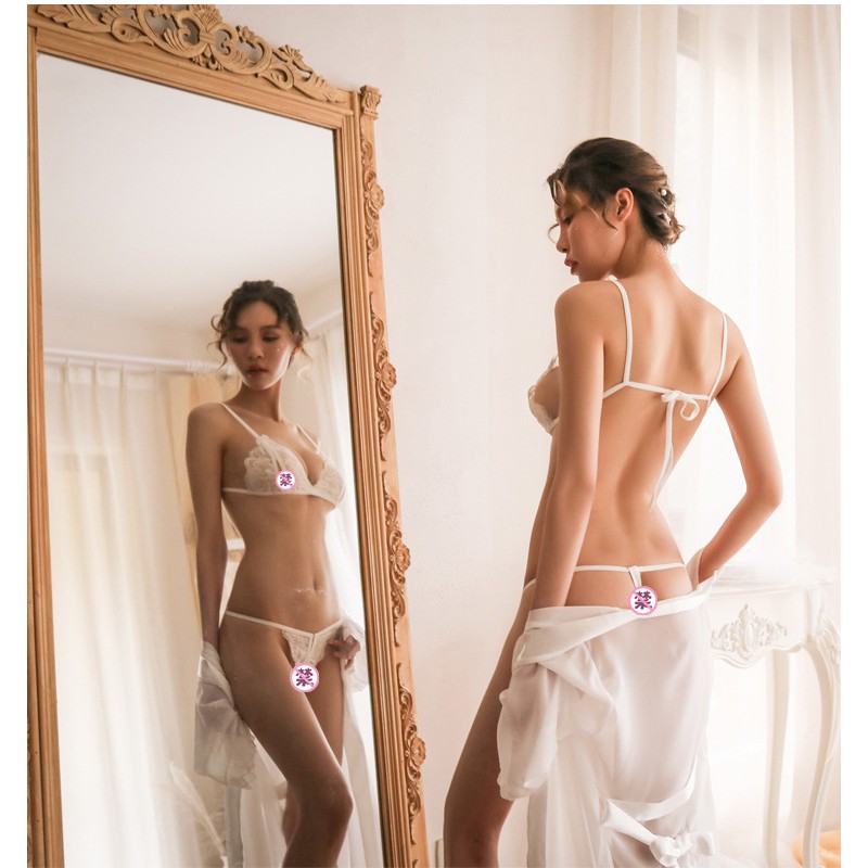 Set Áo choàng ngủ kèm nội y xuyên thấu gợi cảm L369 | BigBuy360 - bigbuy360.vn