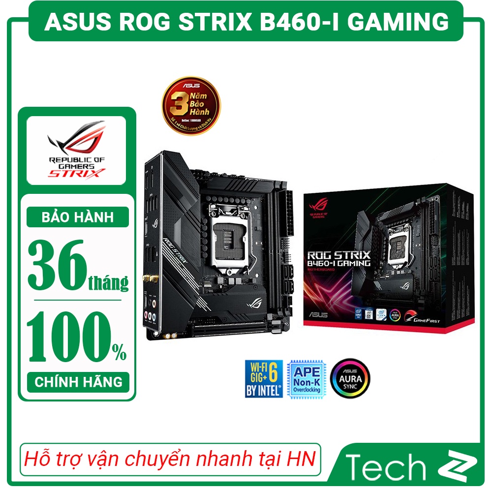 Mainboard ASUS ROG STRIX B460 I GAMING (Intel B460, Socket 1200, Mini-ITX, 2 khe Ram DDR4)