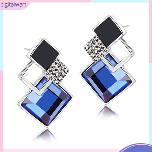 Bông Tai Đính Đá Hình Thoi Thời Trang Dành Cho Nữ