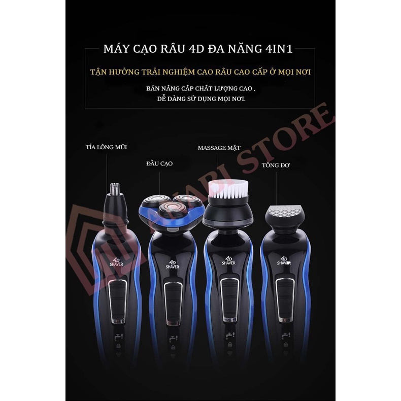 [TẶNG 1 KHẨU TRANG Y TẾ ] Máy Cạo Râu Nam 4D Shaver - Máy Cạo Râu Công Nghệ Mới 4in1 ANABI, Sắc Bén Hơn Dao Cạo