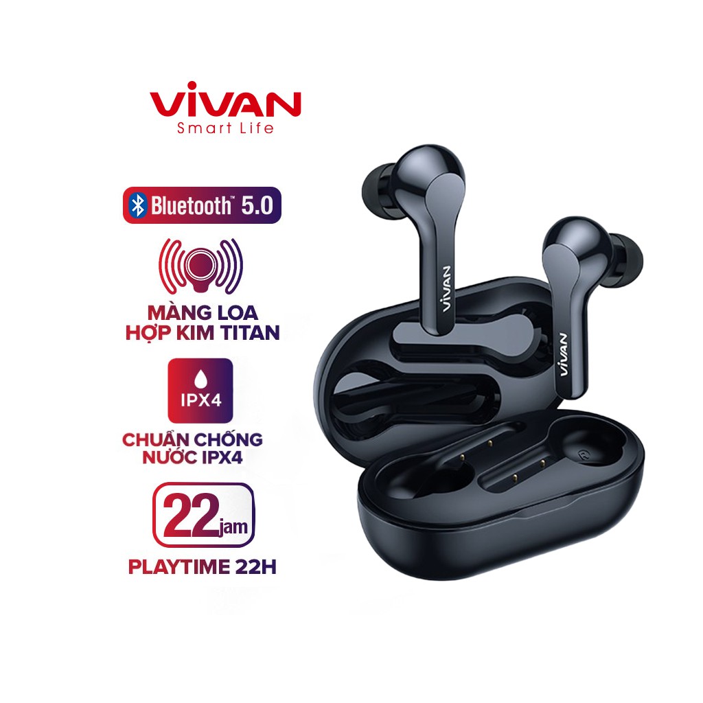 [Mã ELRVA70K giảm 8% đơn 299K] Tai Nghe Bluetooth TWS VIVAN Liberty T200 - Cảm Ứng - Playtime Đến 22H - Chống Nước IPX4 | BigBuy360 - bigbuy360.vn