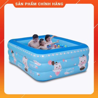 BỂ BƠI PHAO BƠI 3 TẦNG CHỮ NHẬT 1,3M CÓ ĐÁY CHỐNG TRƯỢT AN TOÀN CHO BÉ [CHUẨN LOẠI 1]