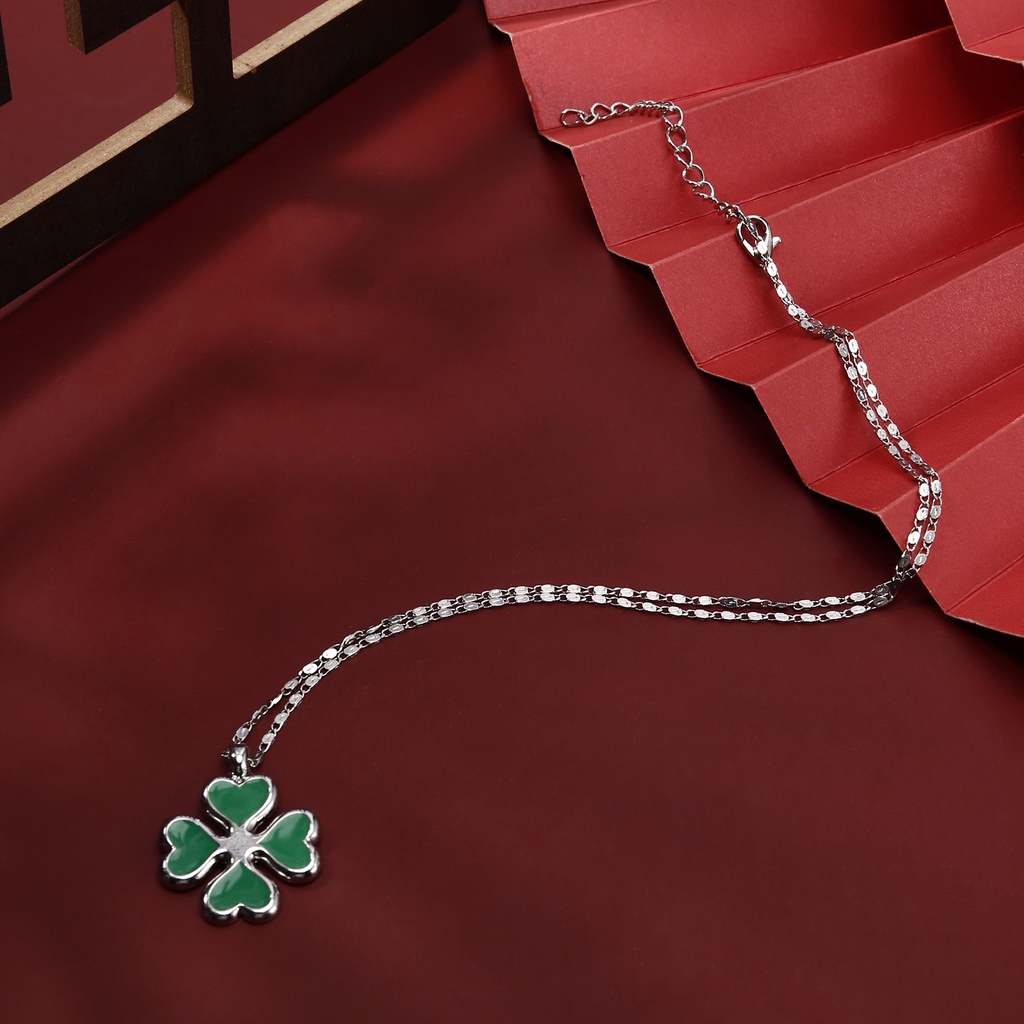 Vòng cổ mặt cỏ ba lá may mắn cho nam và nữ