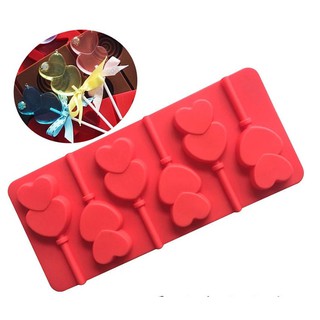 Khuôn socola valentine silicon kẹo tim đôi