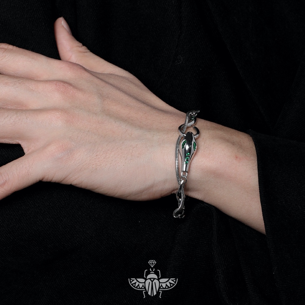 Vòng cổ Hai Lớp Mặt Hình Rắn Sang Trọng Thời Trang Cho Nữ