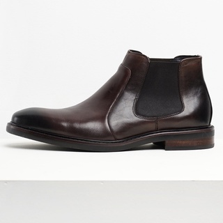 [CAO CẤP] Giày boot nam cổ lửng CHELSEA NÂU BF da thật 2 lớp Mũi tròn đế khâu văn phòng công sở sartorial  BH 1 năm