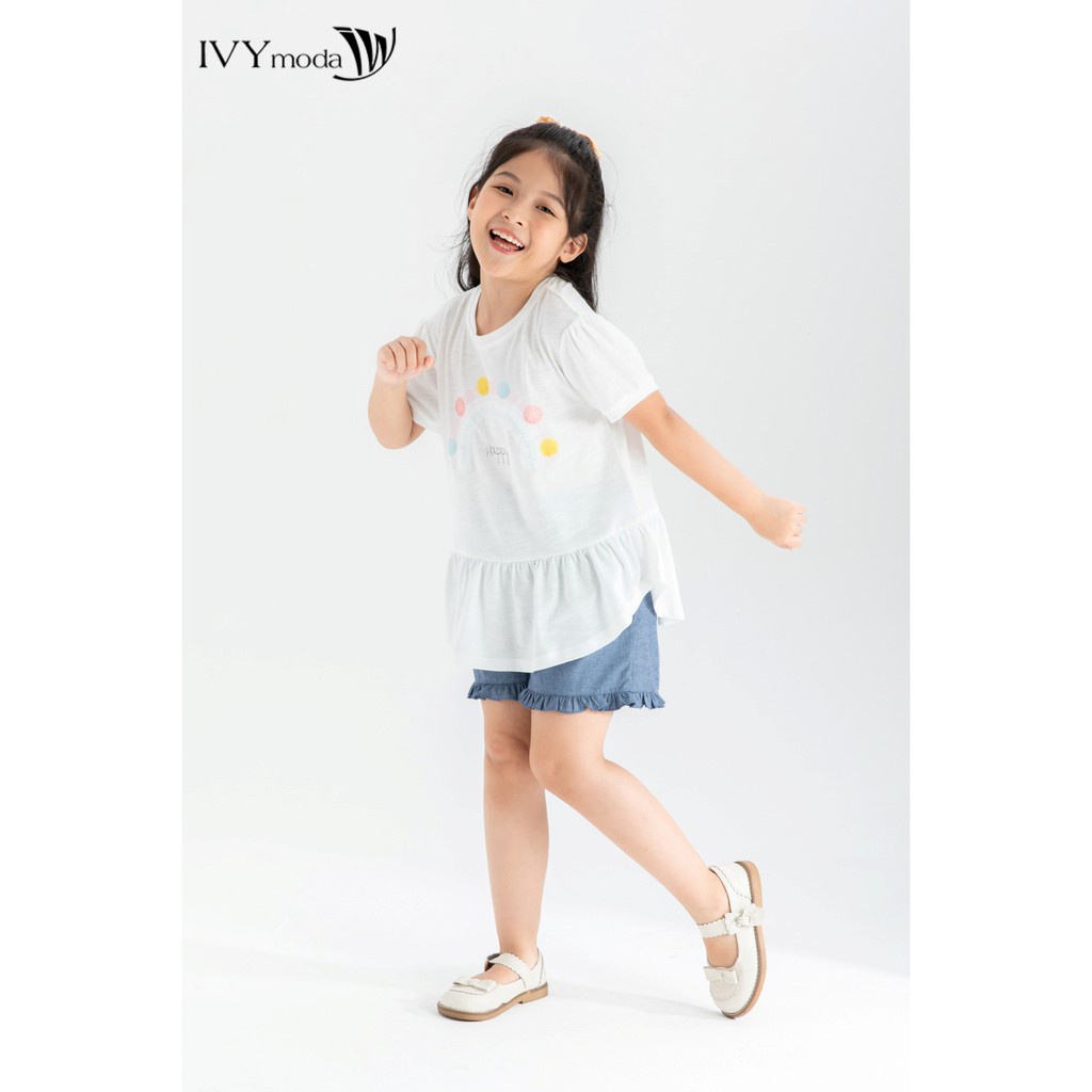 [NHẬP WABRTL5 GIẢM 10% TỐI ĐA 50K ĐH 250K ]Áo thun bé gái in hình Happy IVY moda MS 57G1339