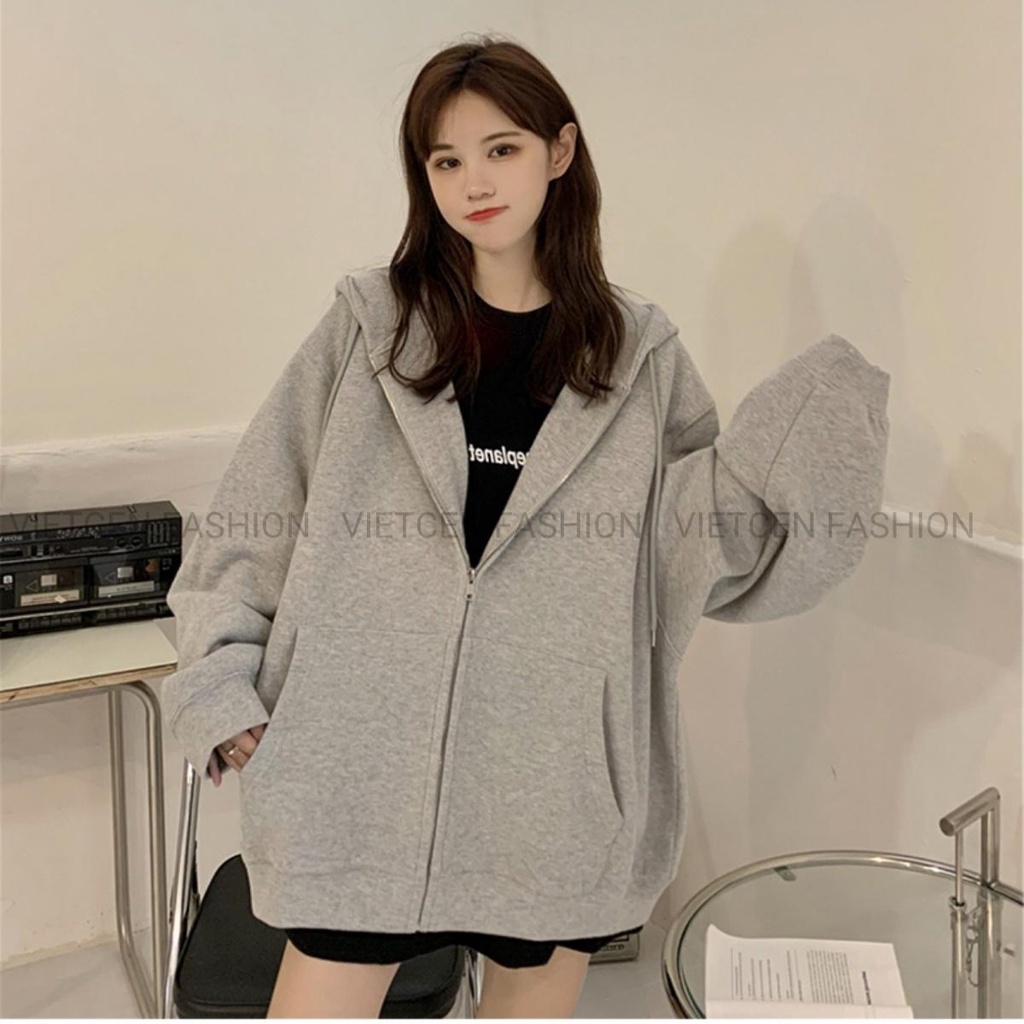 Áo Khoác Nỉ Hoodie Zip Form Rộng Nam Nữ Unisex Vietcen