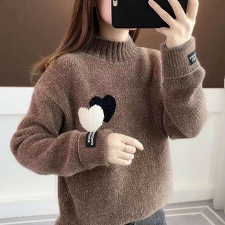áo len tim nhung cổ 3 phân