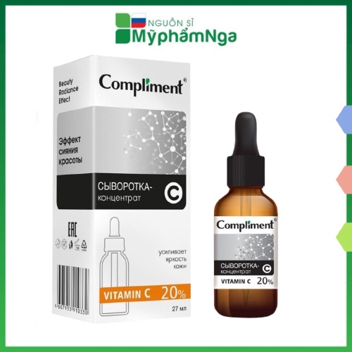 Serum Compliment Vitamin C 20% sáng da, mờ thâm, ngừa lão hoá