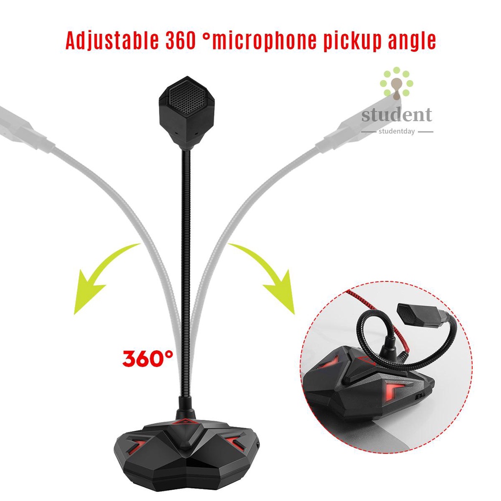 Micro Để Bàn Có Thể Điều Chỉnh Xoay 360 Độ Có Đèn Led Cổng Usb | BigBuy360 - bigbuy360.vn