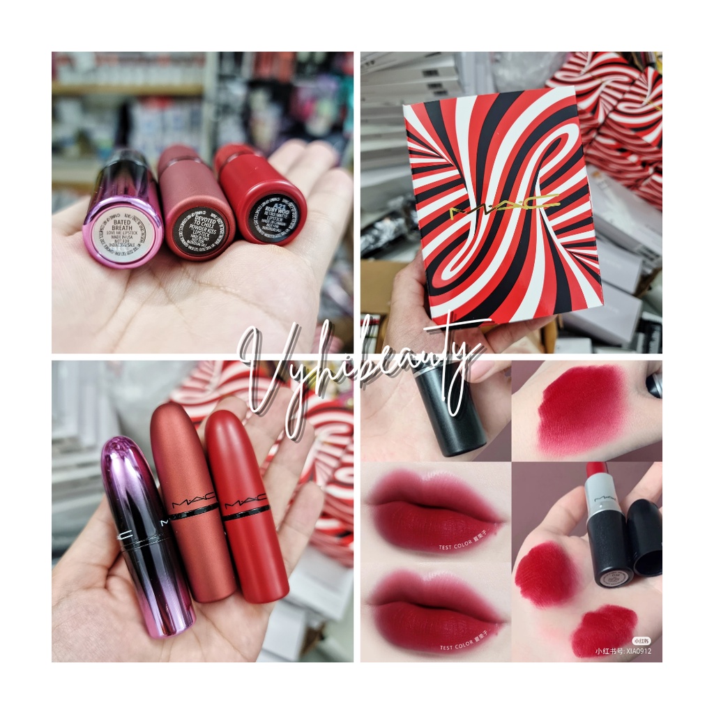 Set MAC Kiss of Magic gồm 3 son thỏi full size Date 2023