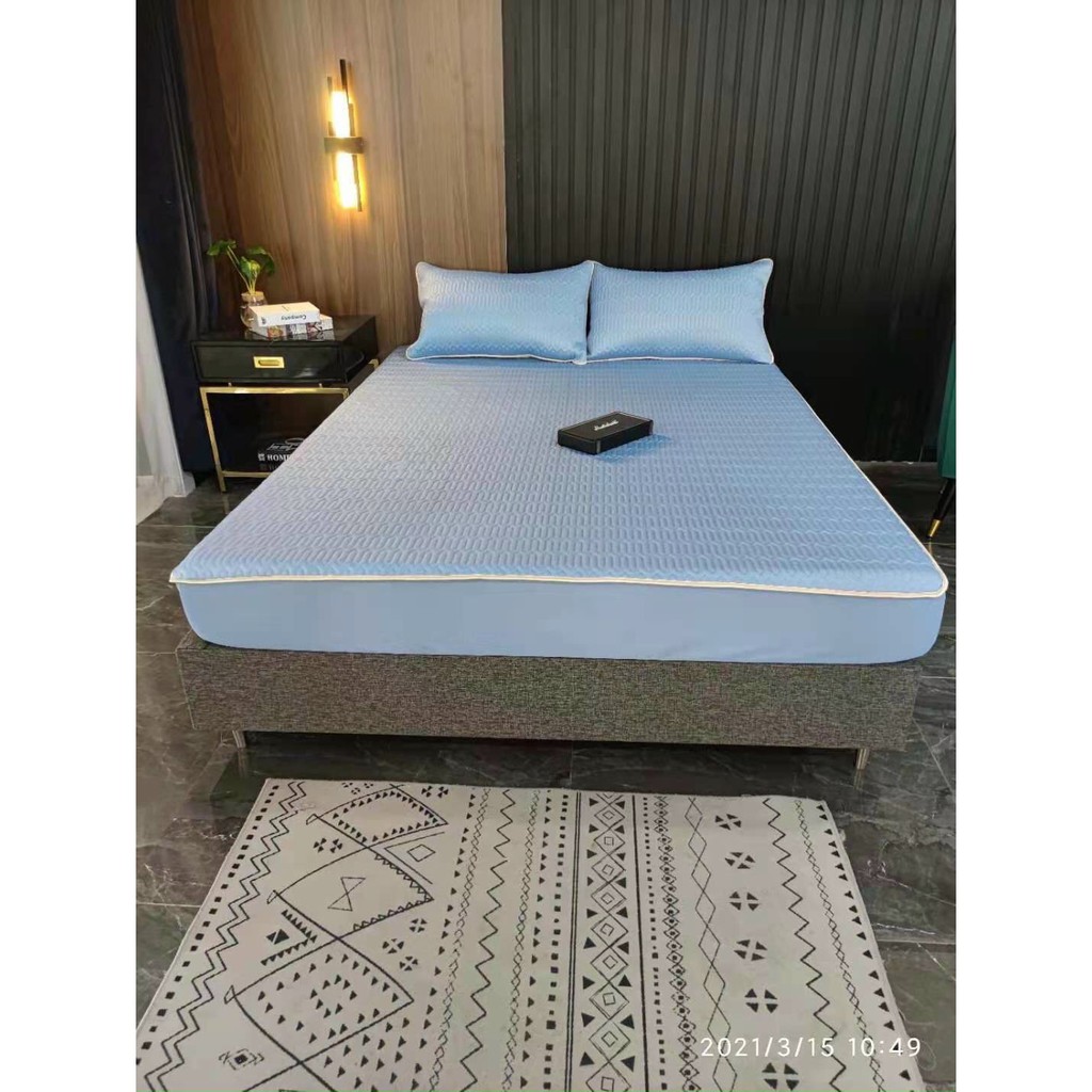 Chiếu điều hòa tencel,chiếu cao su non ga chun caosu màu trơn