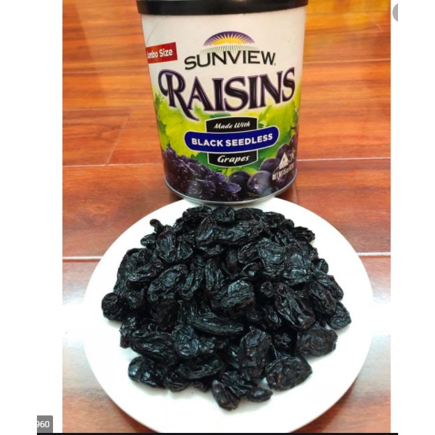 Nho Khô Mỹ Black Seedless Sunview Raisins hộp 425g - NHO ĐEN