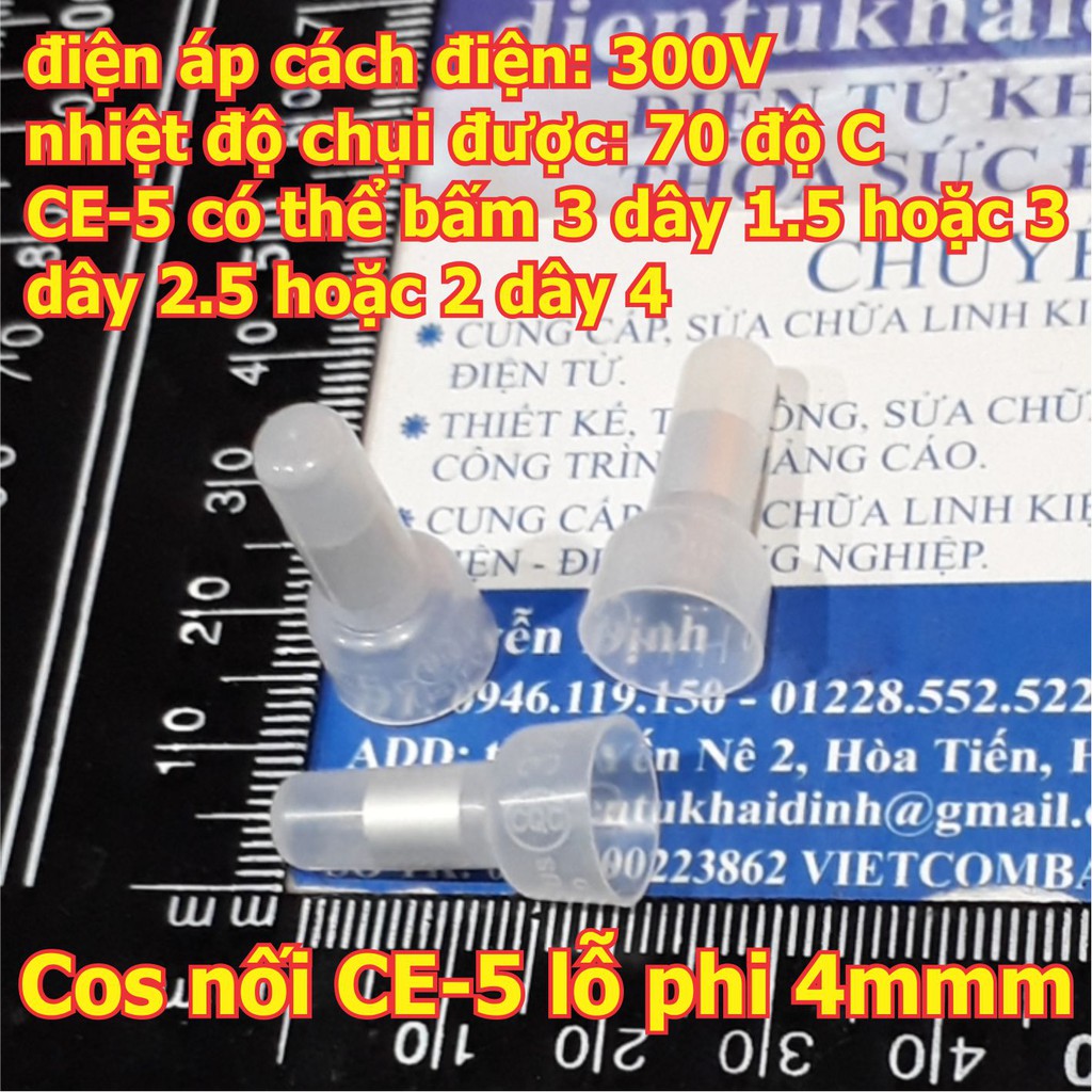 đầu cos nỗi dây điện màu trắng CE CE-1 / CE-2 / CE-5 kde5136