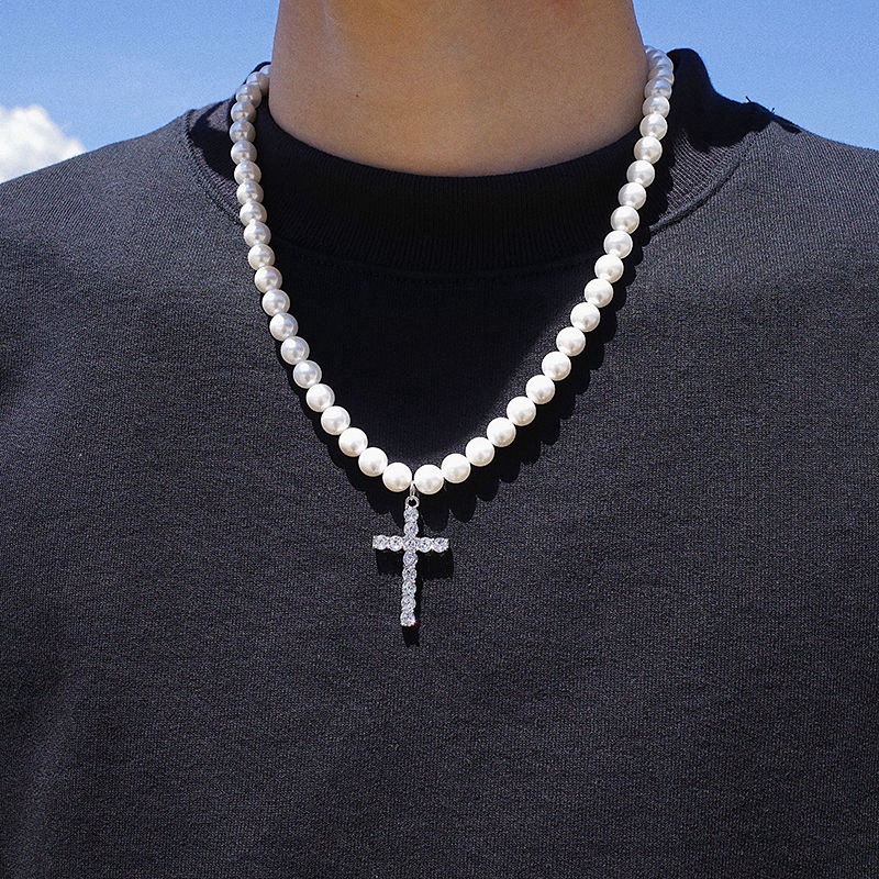 Vòng cổ ngọc trai cá tính phong cách Hip-hop