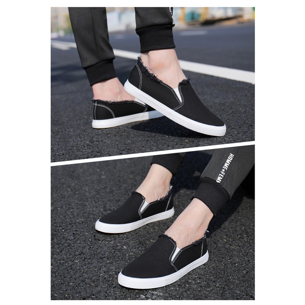 Slip on nam | Giày lười vải nam mẫu mới - Chất liệu vải thô màu (đen) và (vàng) - Mã SP S1163 | BigBuy360 - bigbuy360.vn