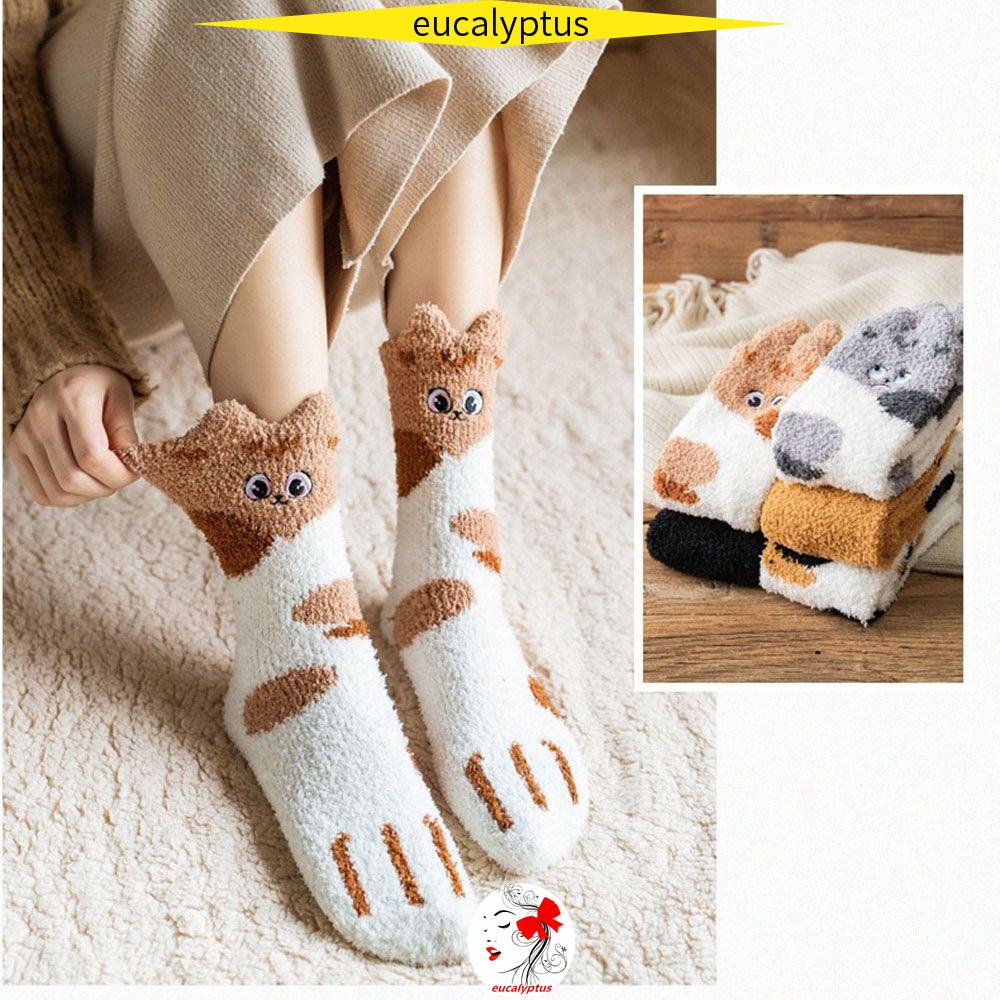 Vớ Nhung San Hô Mềm Dày Giữ Ấm Nhiều Màu Sắc Dễ Thương