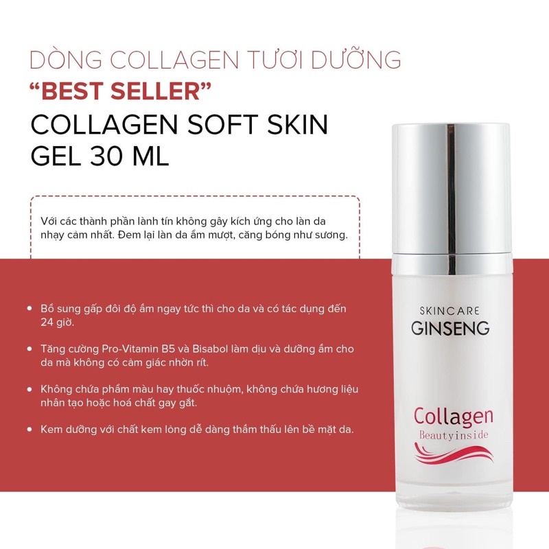 Collagen Tươi Đỏ dưỡng trắng và căng bóng da