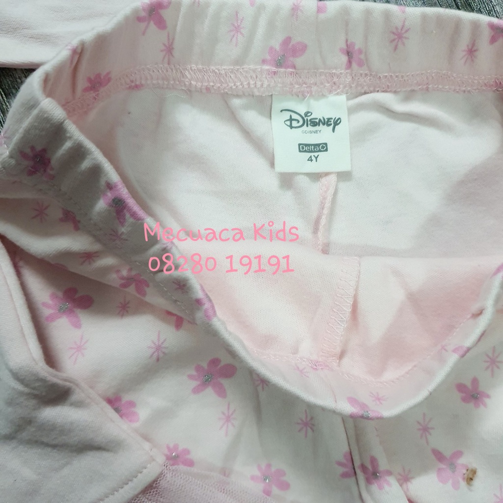 [4y] Bộ ngủ cotton mặc nhà dài tay thu đông Disney mickey gấu phối voan cho bé gái xuất dư