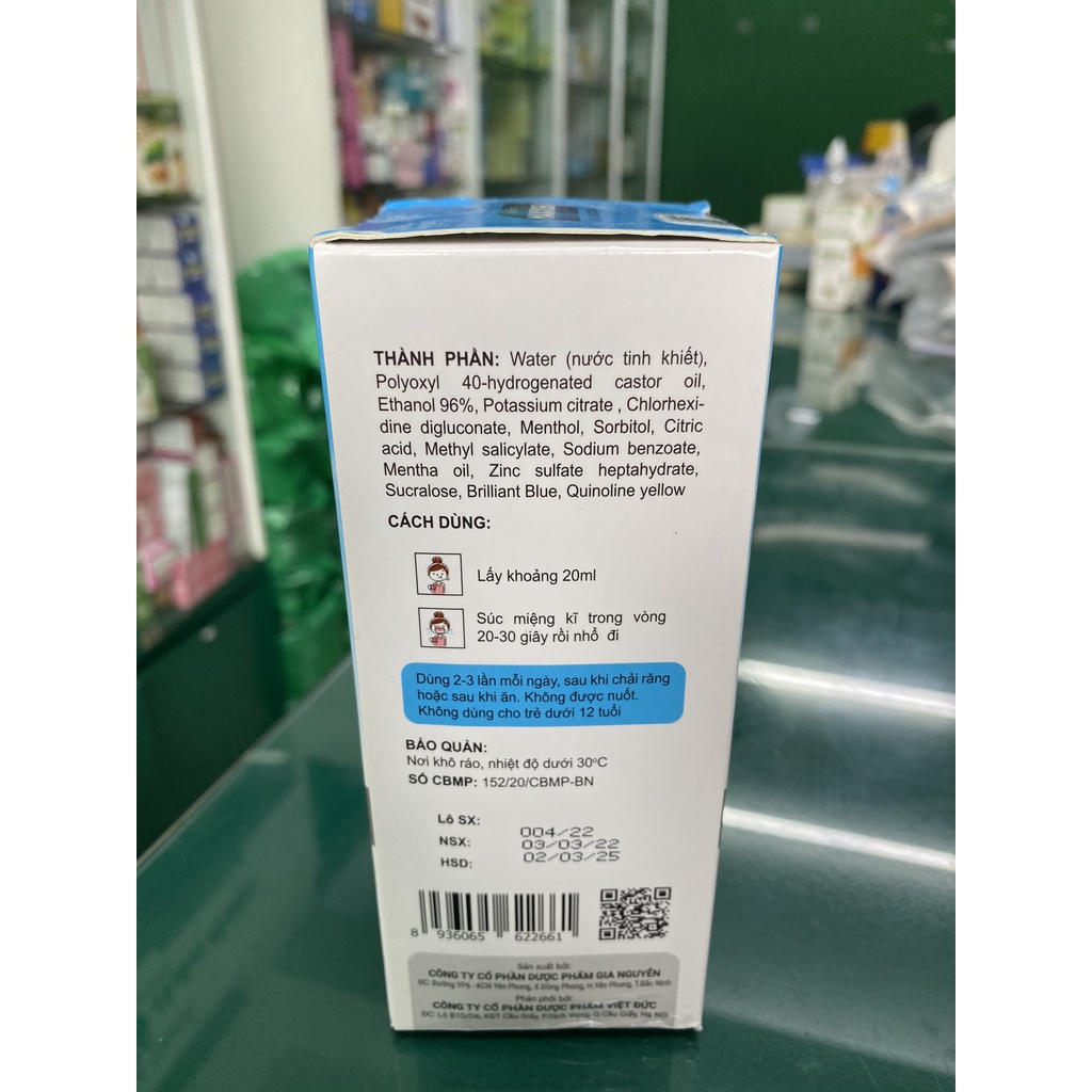 Nước súc miệng Maxxsea - Giúp  làm sạch và loại trừ vi khuẩn trong khoang miệng ngắn ngưà viêm niếu lợi chai 250ml