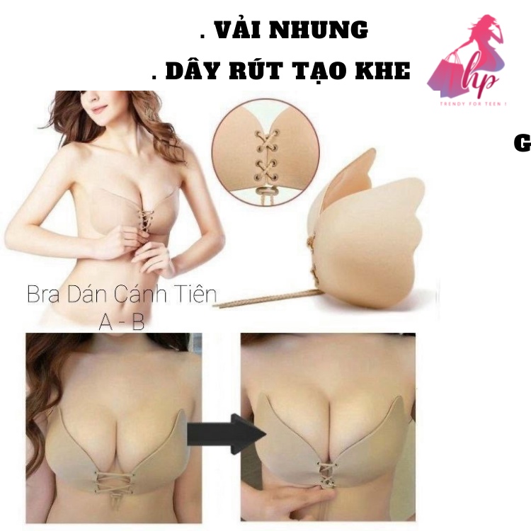 Miếng dán ngực ti nâng ngực, áo dán ngực cánh tiên rút dây ngực tạo khe tái sử dụng nhiều lần bikini14