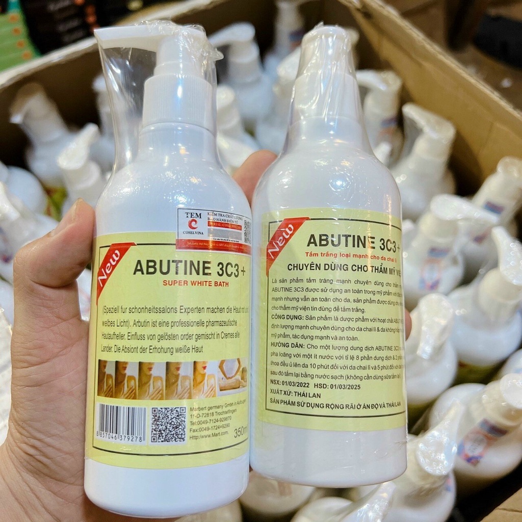 Kem Tắm Trắng ABUTINE 3c3 Trắng Da Toàn Thân 350ml