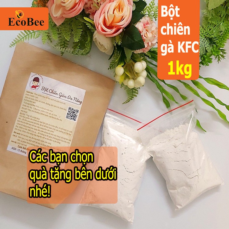 Bột chiên gà giòn KFC Túi 1kg, làm gà rán KFC và dùng cho cả lợn, tôm, Kèm Quà Tặng - Ecobee