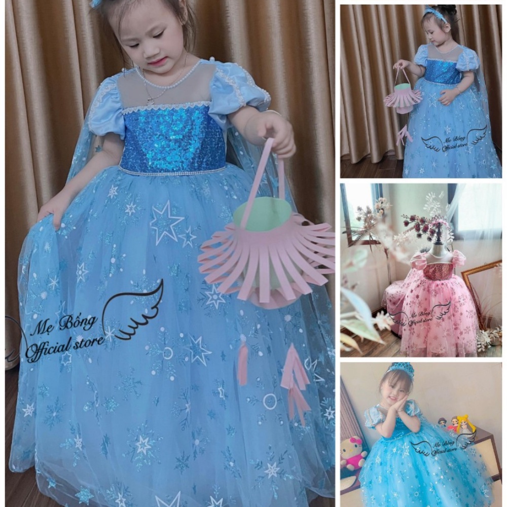 Váy công chúa Elsa-Váy nữ hoàng băng giá-Đầm công chúa-Thời trang cho bé-Váy thiết kế-Đầm thiết kế-Mẹ BốngPrincess dress