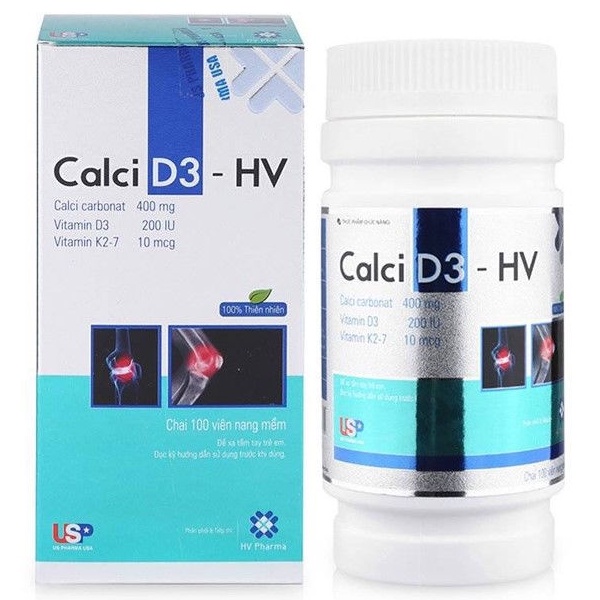 Calci D3 HV lọ 100 viên bổ sung canxi và vitamin d3