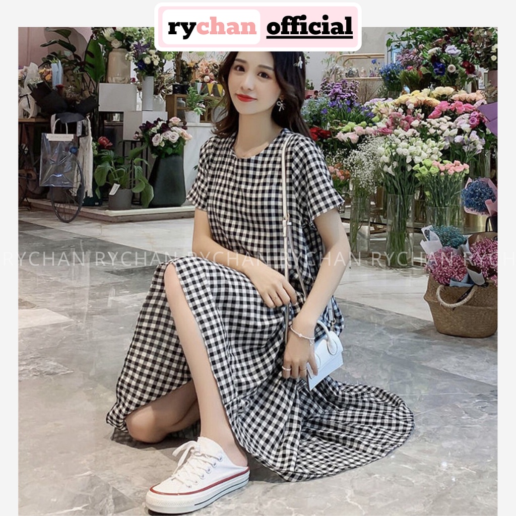 Đầm Suông Mullet Caro Form Dài Đuôi Cá - DS667