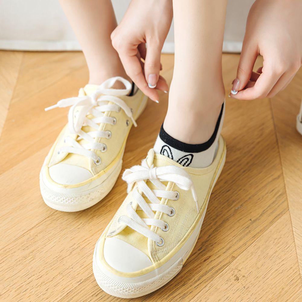 FORBETTER Vớ Thuyền Năm Ngón Mềm Mại Co Giãn Họa Tiết Hoa / Thỏ Dễ Thương