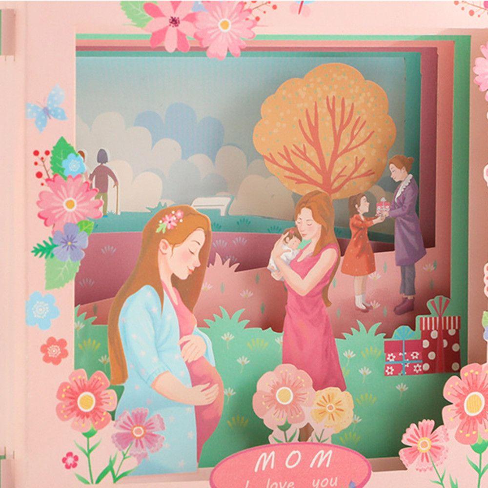Hộp Thiệp Chúc Mừng Ngày Của Mẹ Bằng Giấy Khắc Chữ I love Mom Dùng Làm Quà Tặng