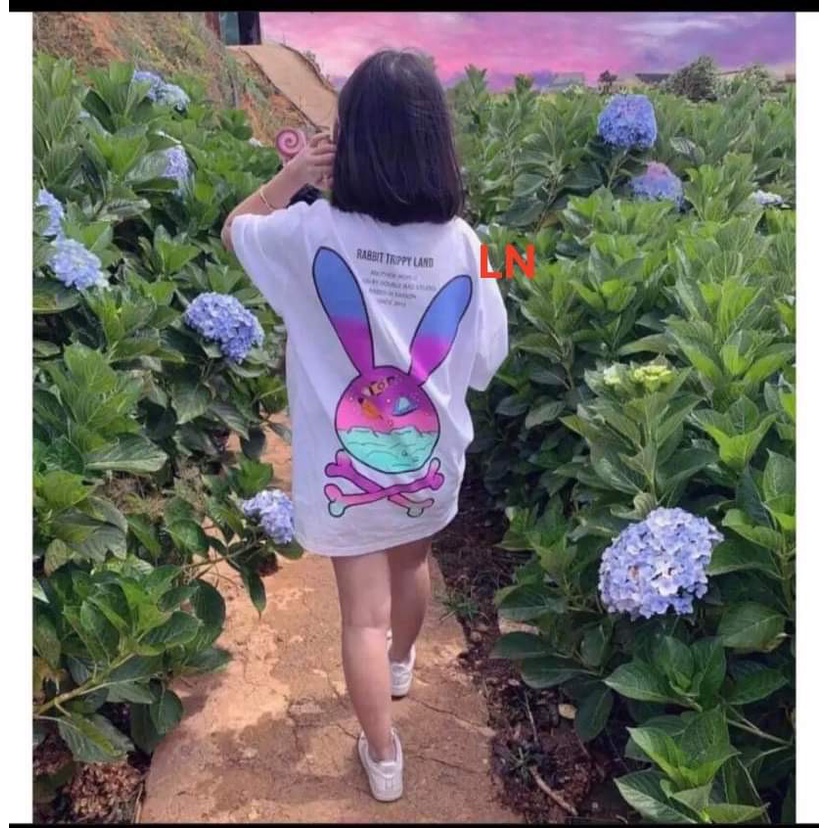 Áo phông thỏ đầu lâu 5d Áo thun nam nữ chất cotton su from rộng  siêu hót