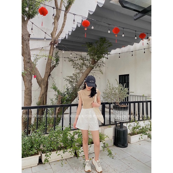 Áo Croptop gân viền