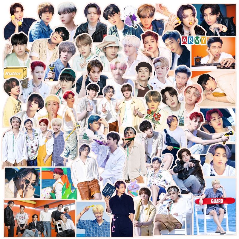 Bộ 100 Hình Dán Trang Trí Hình Nhóm Nhạc BTS Đẹp Mắt