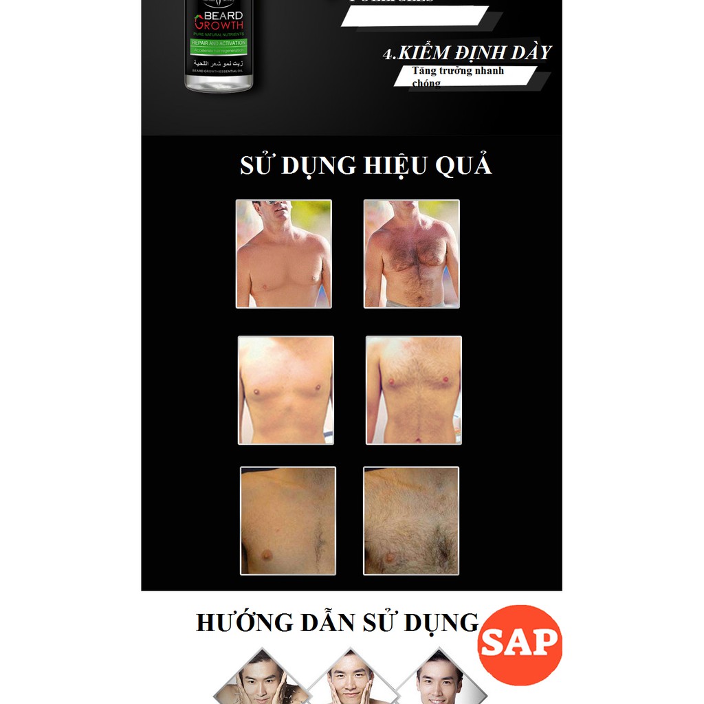 Tinh Chất Giúp Mọc Râu,Tóc, Lông Mày Cực Mạnh Đầy Nam Tính  Beard Growth