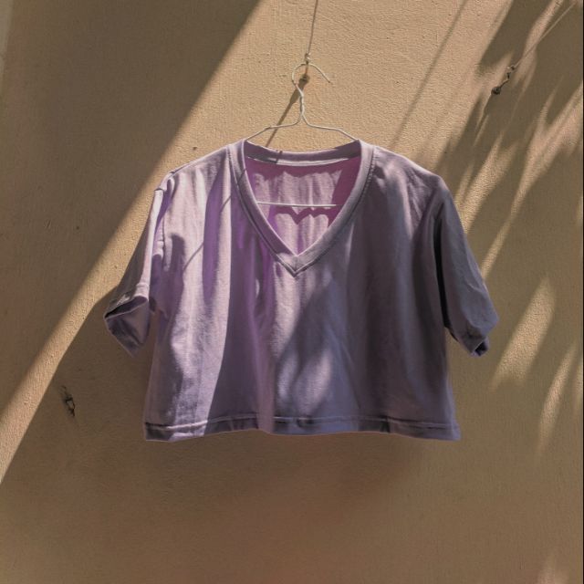 Croptop tím cổ tim