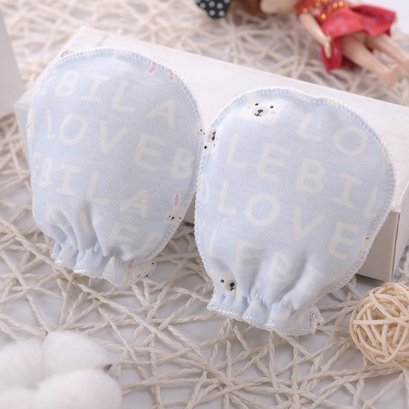 Găng tay cotton bảo vệ bé sơ sinh chống trầy da do bé tự cào