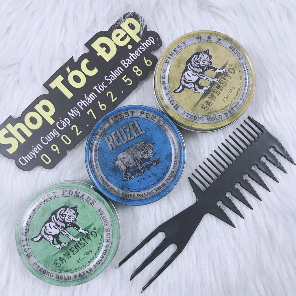 Sáp Tạo Kiểu Tóc Nam Pomade Sawensito Xanh Green+REUZEL HƯƠNG DỪA+Sawensito vàng