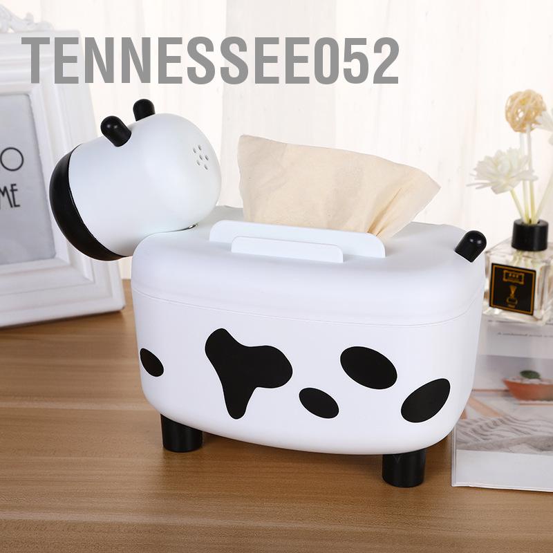 Tennessee052 Hộp đựng khăn giấy hình con bê Đa chức năng Hút từ tính Phim hoạt động vật để bàn trang trí nội thất
