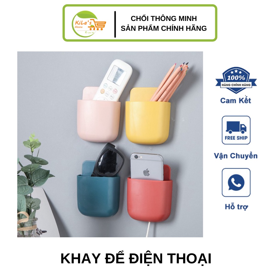 Khay Đựng Điện Thoại, Remote Điều Khiển TV, Điều Hòa - Khay Dính Tường, Bàn Làm Việc - Giá Đựng Điều Khiển Tiện Lợi