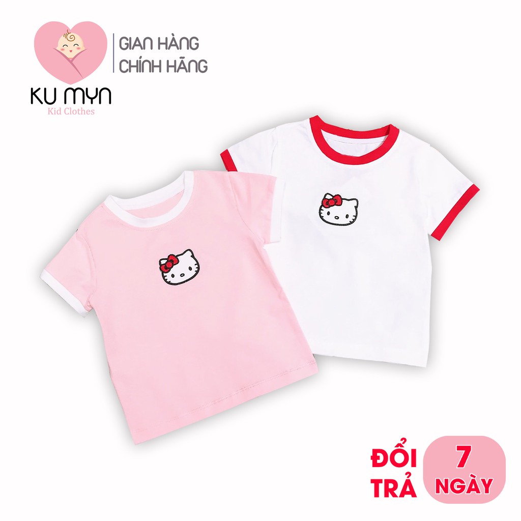 Áo phông hình mèo Kitty Ku Myn 21817 cho bé gái